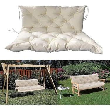 Imagem de Almofada De Banco Almofada De Encosto Almofada De Móveis De Jardim Almofada De Assento De Cadeira De Balanço Almofada Grossa De 2 A 3 Lugares 100 Cm, White, 150x50x50cm/59.06 * 19.69 * 19.69in