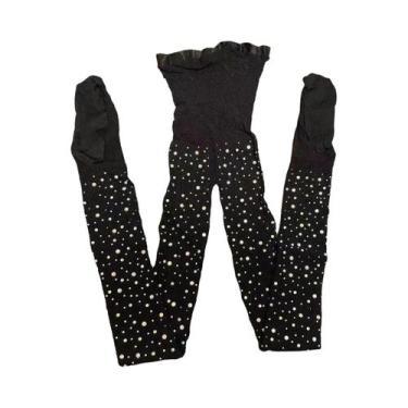 Imagem de Meia-calça Feminina Sexy Com Strass, Elástica E Brilhante Para Competi