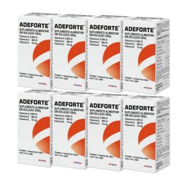 Imagem de Kit 8 Suplemento Adeforte Solução Oral 1 Ampola 3mL - Gross