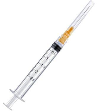 Imagem de Seringas de laboratório de 2,5 ml com agulha de 25 Ga e 1 cm Luer Lock
