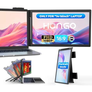 Imagem de Extensor de tela para laptop, tela dupla FHD 1080P IPS de 14 polegadas, tela extra estendida, monitor portátil para laptops de 14 a 16 polegadas com porta USB-C/HDMI, Plug and Play para Windows/Mac