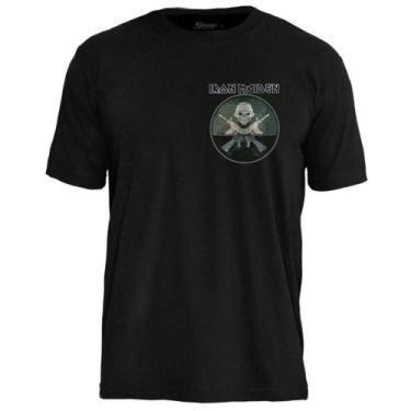 Imagem de Camiseta de Banda Iron Maiden em Algodão Estampa Oficial - Stamp Rockw