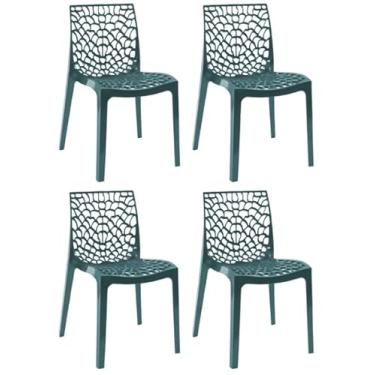 Imagem de Conjunto com 4 Cadeiras Gruvyer Azul Petroleo Fratini