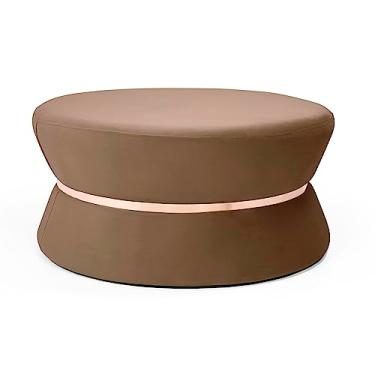 Imagem de Puff Fritz grande veludo canela cinto rose gold