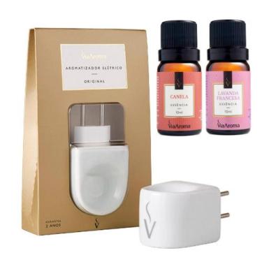 Imagem de Difusor Aromatizador Louça Porcelana Tomada Essencia Canela e Lavanda 