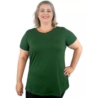 Imagem de Camiseta T-shirt Blusa Plus Size Feminina Básica - Coalizão Fashion, V