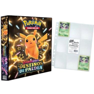 Imagem de Álbum Pasta Fichário Pokemon com 10 Folhas YES 9 Bolsos Escarlete e Vi
