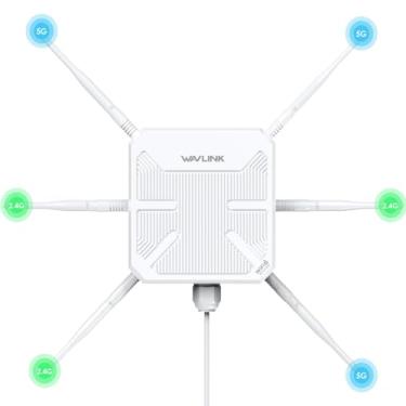 Imagem de WAVLINK 2025 AX3000 Outdoor WiFi 6 Extender, Long-Range WiFi Repeater/Access Point with Dual Band/PoE/IP67 Waterproof/6 x 7dBi Antennas, Supports Up to 256 Devices for Garage, Yard, RV,Fa