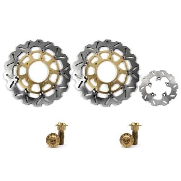 Imagem de Arashi Discos de freio dianteiros traseiros rotores com parafusos de montagem para Suzuki GSXR 600 750 2006-2007 K6 K7, GSXR 1000 2005-2008 K5-K8, peças de acessórios de reposição de motocicleta