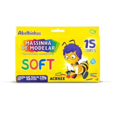 Imagem de Massinha De Modelar Acrilex Soft 15 Cores, 220g, 073140000