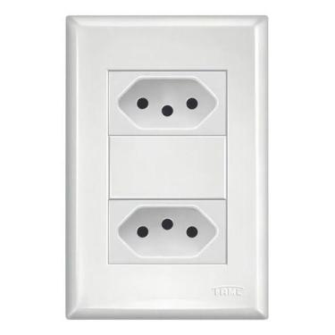 Imagem de Tomada Dupla 4x2 10a Branco Evidence Fame 3890