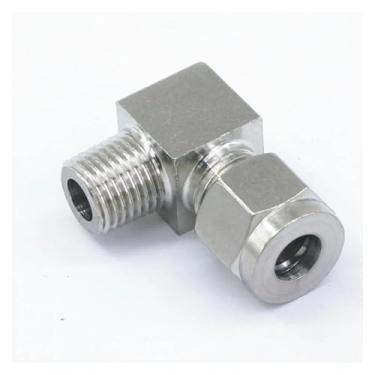 Imagem de WWECCQIJ Encaixe de tubo O/D 8 mm -1/10.2 cm BSPT cotovelo 304 virola de aço inoxidável encaixe de compressão de ar pneumático