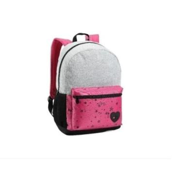 Imagem de mochila feminina denlex escolar reforçada, rosa
