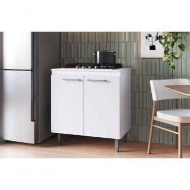 Imagem de Armário De Cozinha Com Balcão E 2 Portas Para Cooktop 4 Bocas Branco