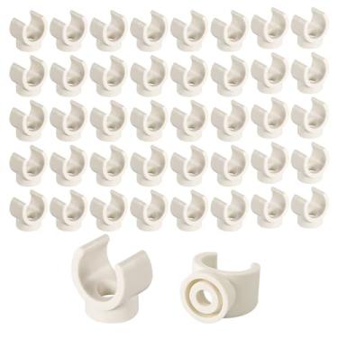 Imagem de 50 peças de clipes de tubo de PVC, 3/10.2 cm (20 mm) PEX clipes de gancho em U para montagem de grampo de tubo de plástico braçadeiras de mangueira suporte de tubo ferramentas de suporte
