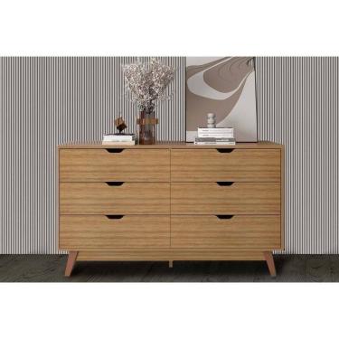 Imagem de Cômoda Juvenil Cm8044 6 Gavetas Amêndoa - Tecno Mobili