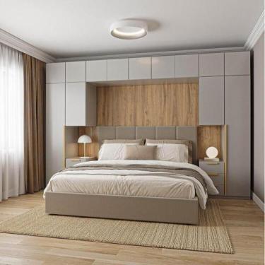 Imagem de Guarda-Roupa Modulado 11 Peças 13 Portas com 2 Mesas de Cabeceira Jade