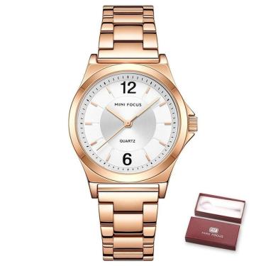 Imagem de Relógio Feminino Mini Focus Mf0308l à Prova D'água Ouro Rosa