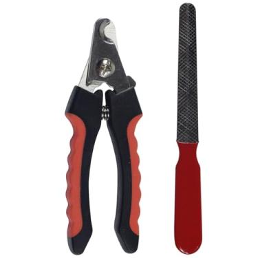 Imagem de Kit Pet: Alicate Cortador de Unha Profissional + Lixa - Cuidado Fácil para Cães e Gatos!