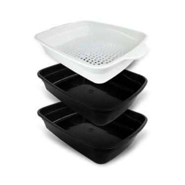 Imagem de Caixa de areia - Banheiro inteligente para gatos com duas bandejas(Preto)