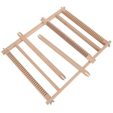 Imagem de Cryfokt Máquina de tricô de Brinquedo para Tecelagem Infantil, Tecelão de Tapeçaria Feito à Mão, Fácil Montagem, Madeira de Faia, tamanho: 45 X 35 X 2,2 Cm, Cena aplicável: Treinamento de Coordenação Mão-olho
