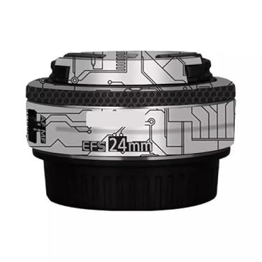 Imagem de EFS 24 2.8 Adesivo de lente de câmera para Canon EF-S 24 mm F2.8 revestimento protetor de película decalque de vinil (branco circuito)