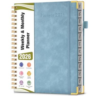 Imagem de Agenda A4 espiral 2026, janeiro de 2026 a dezembro de 2026, agenda diária de 12 meses, 21,6 x 28 cm, agenda semanal e mensal, livro de calendário de capa dura, material escolar para trabalho, escola