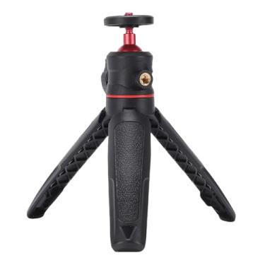 Imagem de Asixxsix Mini tripé de Câmera, Suporte de Mesa Compacto Com Cabeça Esférica de Metal de 360 ​​graus Com Orifício de Parafuso de 1/4 de Polegada, Bastão de Selfie Portátil e Leve para (BLACK)