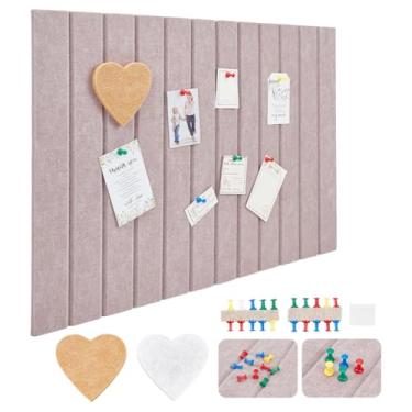 Imagem de NBEADS 2 conjuntos de quadro de cortiça grande alternativo, 39,9 x 59,9 x 1 cm de feltro decorativo autoadesivo com 20 pinos placa de cortiça de feltro para decoração de parede de escritório em casa