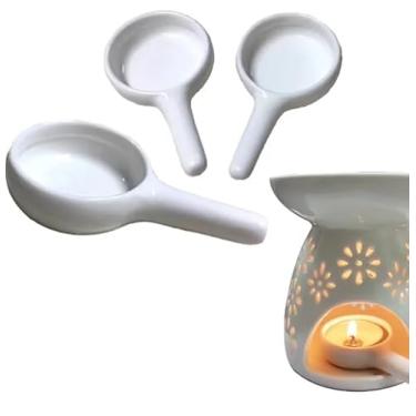 Imagem de Suporte de vela de cerâmica de porcelana branca - aquecedor de cera derretida, queimador de óleo essencial Tealight e difusor de aroma de incenso, decoração de casa para quarto (ajuda a dormir), sala