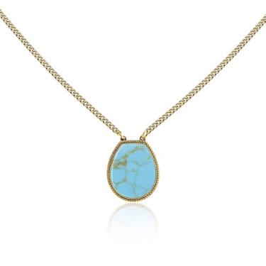 Imagem de Montana West Colar feminino com pingente Wrangler Western, ouro 14k, prata, turquesa, cowgirl, vintage, moda, Cobre, Sem Pedra Preciosa