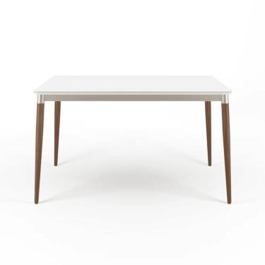 Imagem de Mesa De Jantar Retangular Com Tampo De Vidro Abbey Off White 135cm