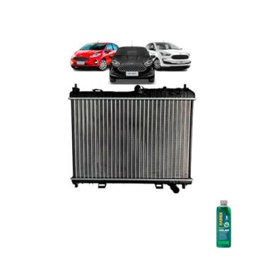 Imagem de Kit Radiador Ford Fiesta 2013-2016 e KA 2015+ com Aditivo Radiador Radiex Verde R1882