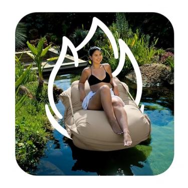 Imagem de Puff Flutuante para Piscina – Eco Flame Garden (Linho)