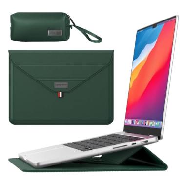 Imagem de Gyanm Capa para laptop 2 em 1 de 15,6 polegadas com suporte, capa para laptop para MacBook Air/Pro/Dell/HP/Lenovo/Asus Notebook, fina de 15 a 16 polegadas, bolsa leve para computador para mulheres e