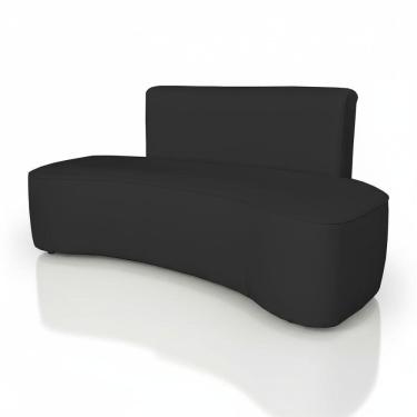 Imagem de Sofá Curvo Design Orgânico Luxo Sala Contemporânea Suede Cor:preto
