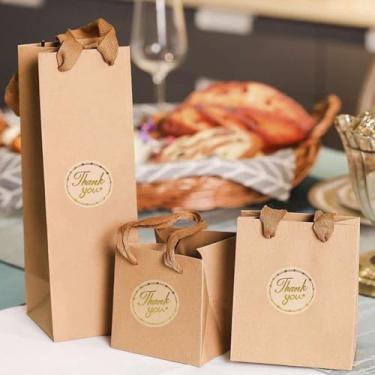 Imagem de 500 adesivos práticos de agradecimento, etiquetas circulares autoadesivas de folha dourada transparente de Natal para decorar embalagens, envelopes e cartões comemorativos para uso diário e festas