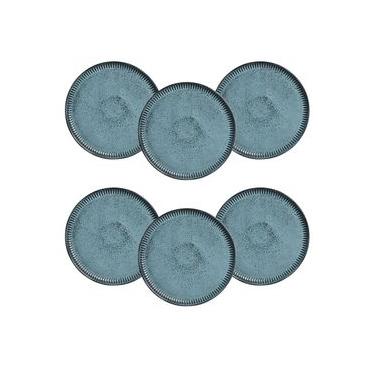 Imagem de Conjunto de Pratos Rasos Porto Brasil Linhas Night Sky 27,5cm - 6 Peças