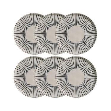 Imagem de Conjunto com 6 Pratos de Sobremesa Porto Brasil Bio Elemento em Stoneware 21,5cm – Cinza