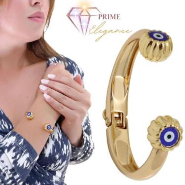 Imagem de Bracelete Olho Grego Pulseira Nazar Feminino Dourado - GRANADO ACESSÓR