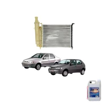 Imagem de Kit Radiador Palio 97> Com Ar + Aditivo Radiador Rosa 1L + Água Desmineralizada 5L