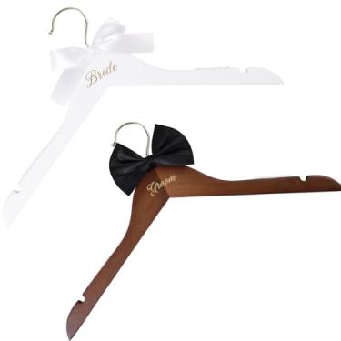 Imagem de Cabides de casamento, cabides de noiva, cabides de madeira para noivas e noivos, de mãe a noiva