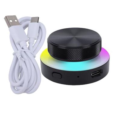 Imagem de Jiawu Botão do Controlador Multimídia de Controle de Volume USB, Controlador de Botão Personalizável, Conexão 2.4G BT USB C, Botão de Controle de Volume Externo Com Luz RGB para PC,