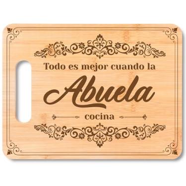 Imagem de Silkovahamd Presentes Regalos para Abuela - Tábua de corte de bambu espanhol para avó avó avó babá presentes de neta, neto, aniversário, Natal, Dia das Mães