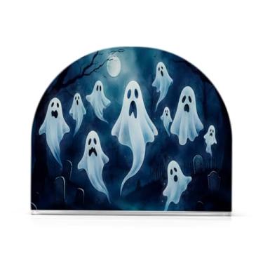 Imagem de JUZIHAI Porta-guardanapos noturnos fantasmas de Halloween para mesa dispensador de guardanapo de acrílico para mesa suporte de lenços independente para cozinha sala de jantar bar festa decoração de