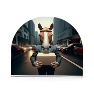 Imagem de JUZIHAI Cavalos em ternos porta-guardanapos para mesa dispensador de guardanapo de acrílico para mesa suporte de lenços independente para cozinha sala de jantar bar festa decoração de casa