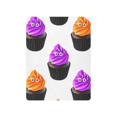 Imagem de JUZIHAI Lençol de berço de Halloween para meninos e meninas, cupcakes de Halloween, macio, elástico, respirável, capa de colchão para berço padrão e cama infantil, 99 x 68 cm