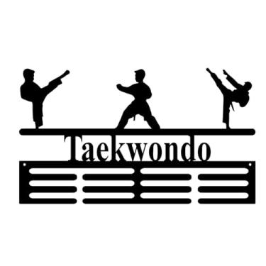 Imagem de Resama Suporte de suporte de medalha para exibição prateleira de parede prateleira de medalha cabide de prêmios fita Taekwondo, suporte de exibição para 60 medalhas