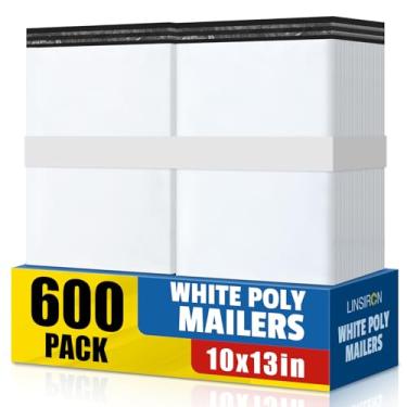 Imagem de LINSIRON 600 peças de sacos de envio de poliéster 25,5 x 33 cm, embalagem de roupas, envelopes de polimailers, envelopes de envio autovedantes, sacos de poliéster à prova d'água, pacote de suprimentos