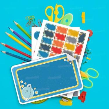 Imagem de Kit de Etiquetas Escolares Tema Sistema Solar 01 sem nome para organizar cadernos, livros, estojos, mochilas e lancheiras infantis
